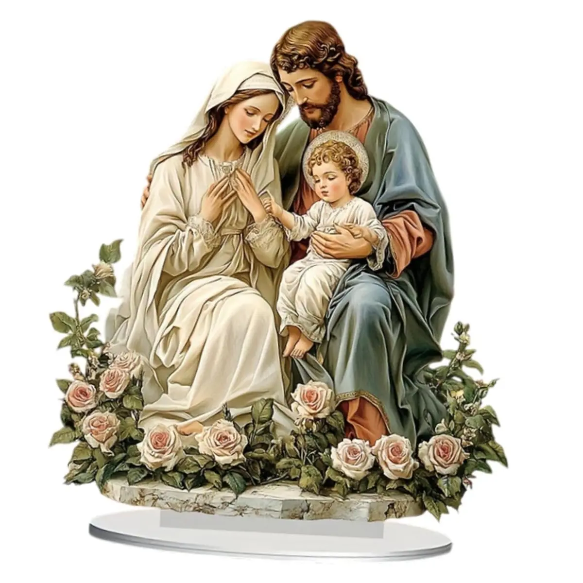 Generic 2D do Sagrado Coração, Decoração Religiosa para Casa, Obra de Arte em Acrílico, Item de Colecionador, Ideal para Escritório, Quarto e Mesa de Trabalho