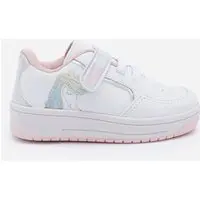 tênis infantil cano baixo de unicórnio com velcro branco