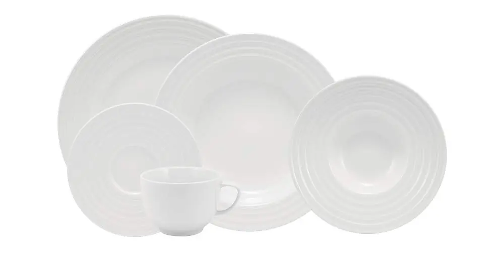 Porcelana Schmidt Arcos Aparelho de Jantar e Chá 30 peças (Xícara Chá 200 ml), Branca