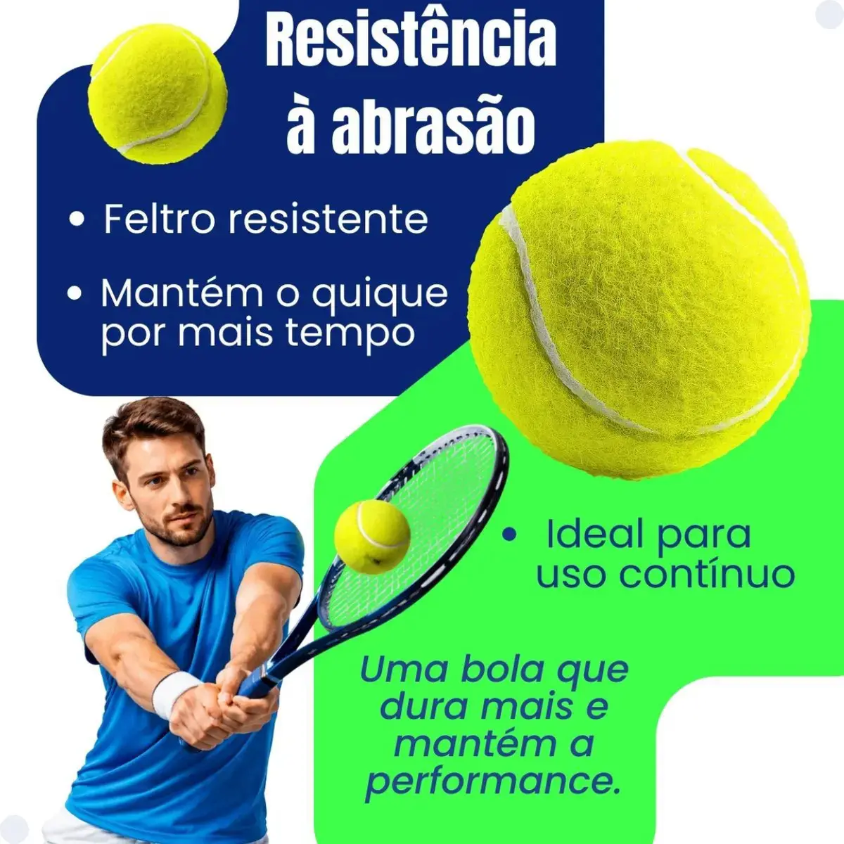 Kit 3 Bola De Tênis Bolinhas Tennis Profissional Treinamento Treino Competição Alta Durabilidade Bolas Para Quadra Saibro Piso Rápido Clubes Aulas Jogadores Iniciantes E Avançados Premium thumbnail 3