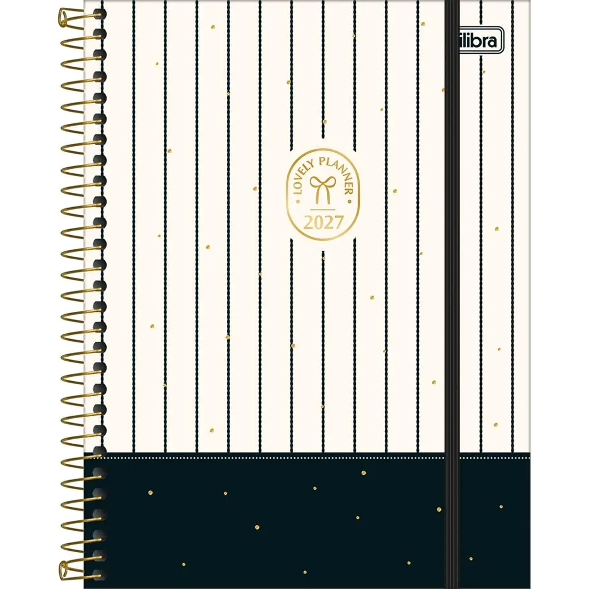 Tilibra - Planner Espiral 17,7 x 24 cm West Village 2027 - Listras e Faixa Preta