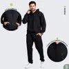 Conjunto Moletinho Calça e Moletom Masculino - Preto - 1