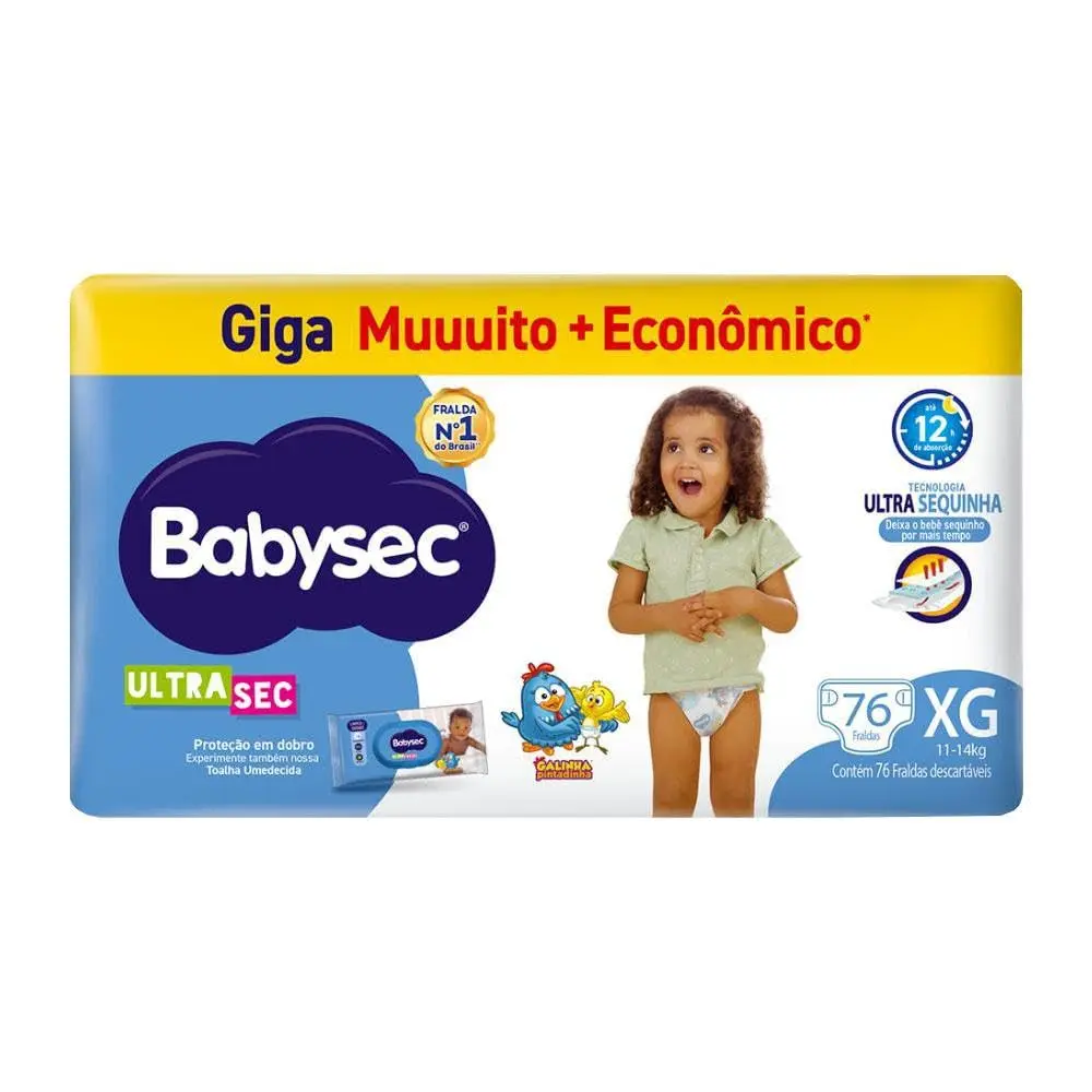 Fralda Babysec Ultrasec Giga XG 76 Unidades - 1