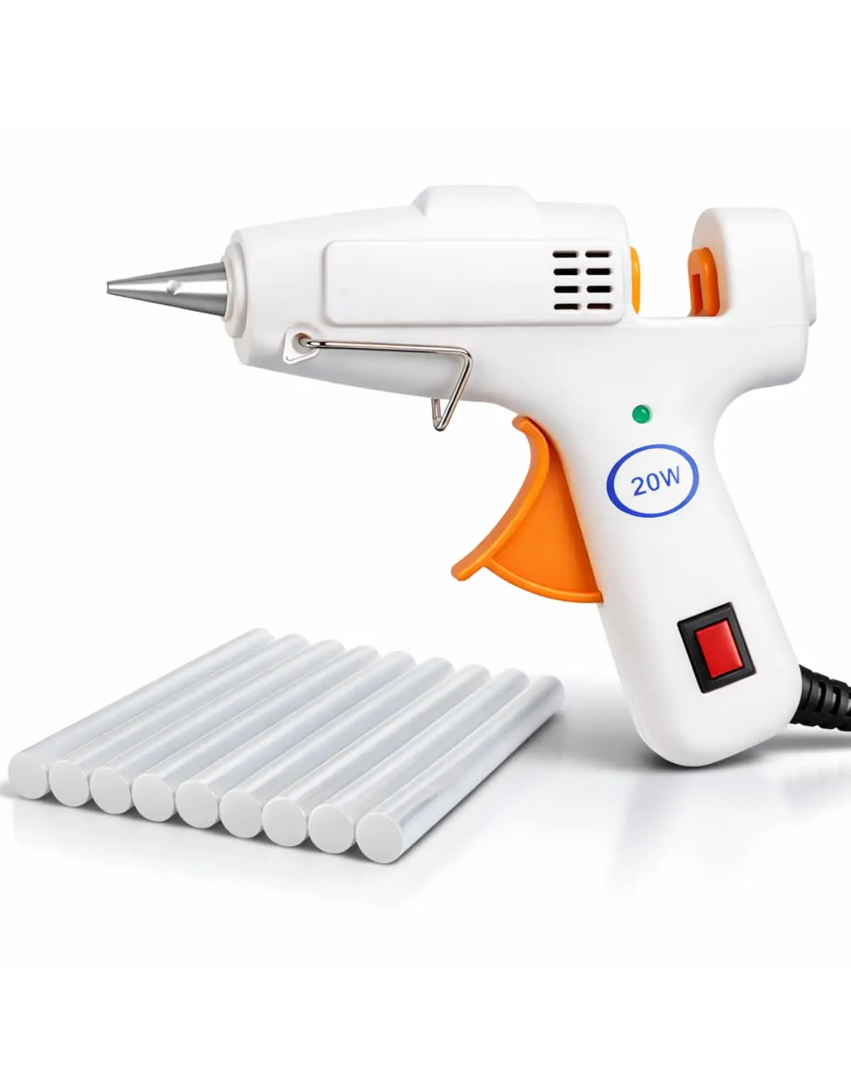 Pistola Cola Quente 20W Bivolt com 10 Bastões para Artesanato e Reparos