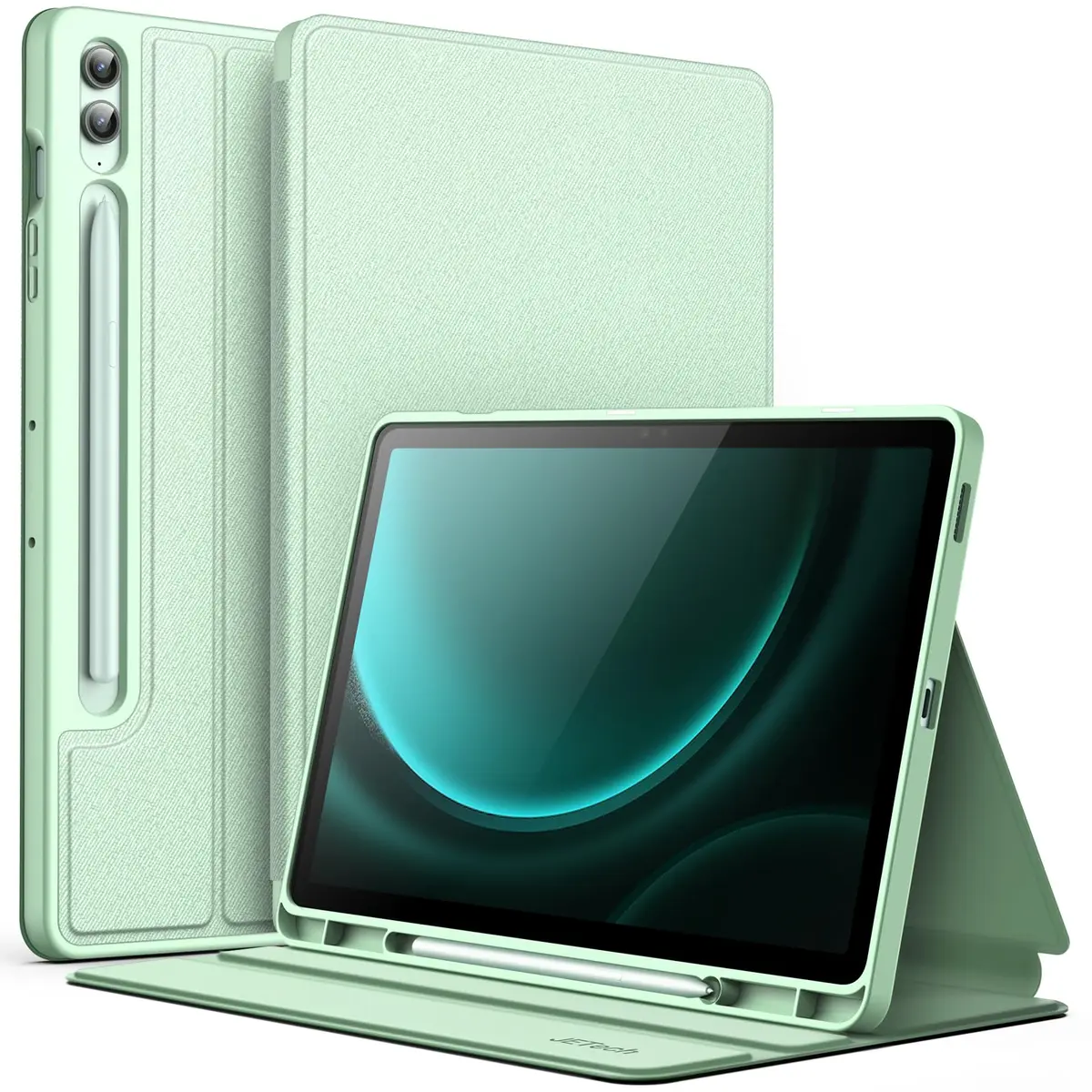 JETech Capa Protetora para Samsung Galaxy Tab S9 FE Plus, Menta | Suporte Multiângulo, Porta-S Pen, Case Fina, Ativação/Repouso Automático