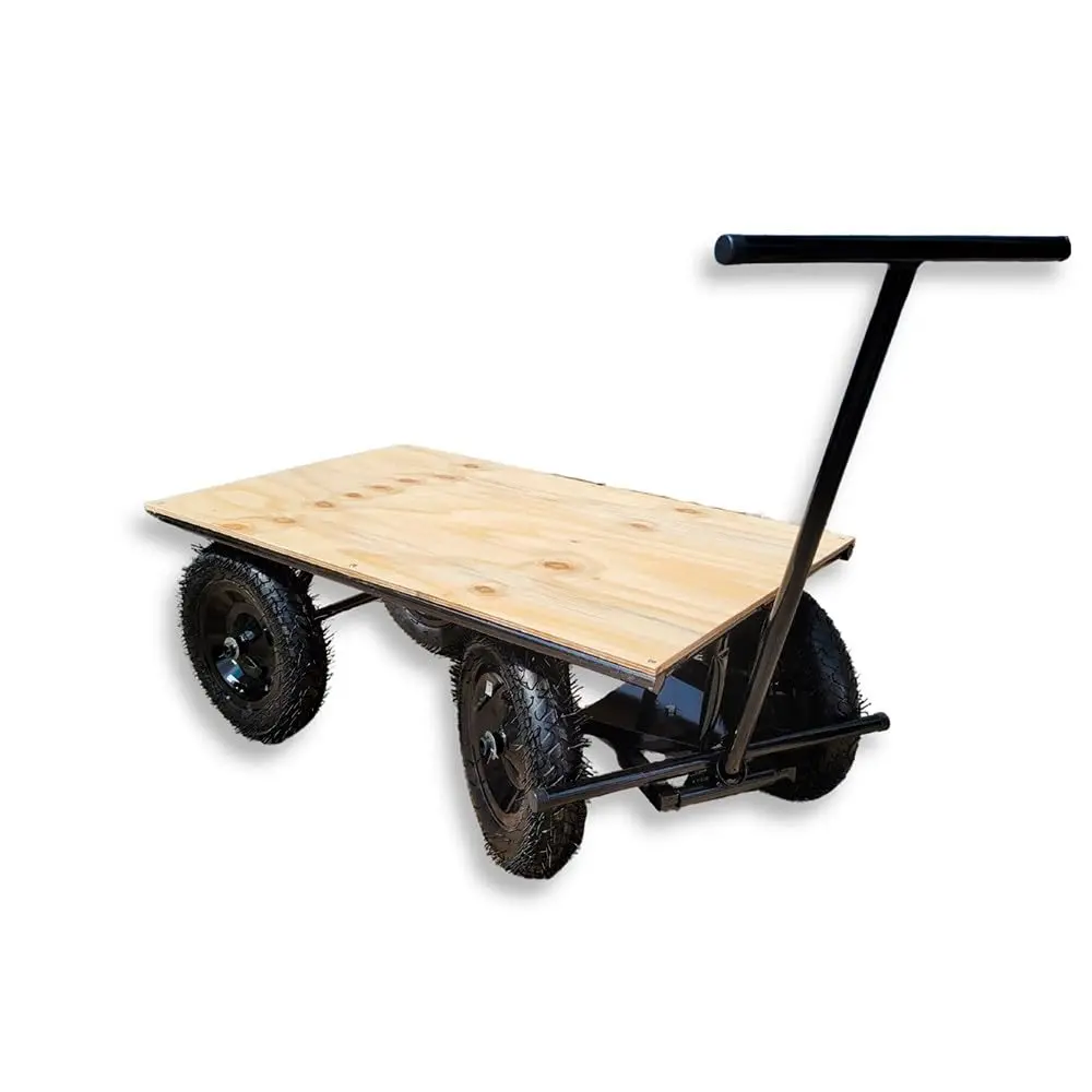 Rolwes Carrinho Plataforma de Carga 300 kg, 15 kg, 100 x 60 x 95 cm, Rodas Pneumáticas, 4 Rodas
