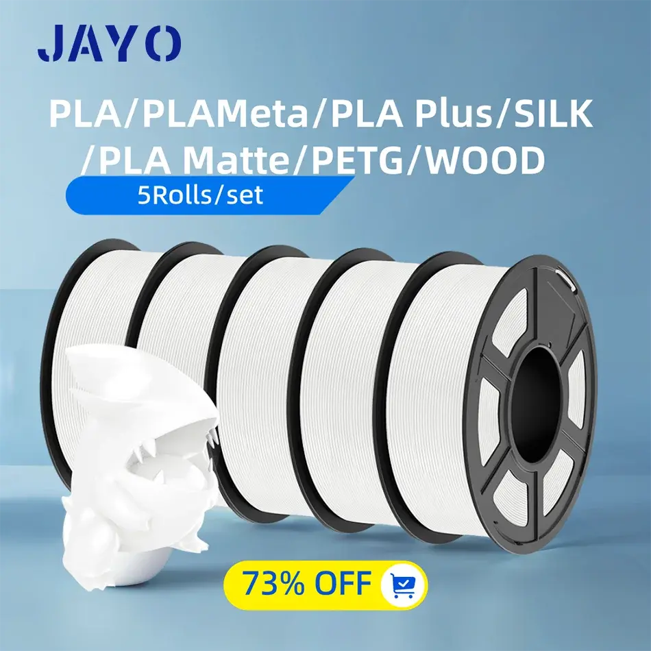 Jayo filamento 3d pla/pla meta/petg/seda pla +/madeira/pla marmela/apla 1.75mm 5 rolo 1.1kg/0.5kg filamento de impressora 3d para impressora 3d - 1