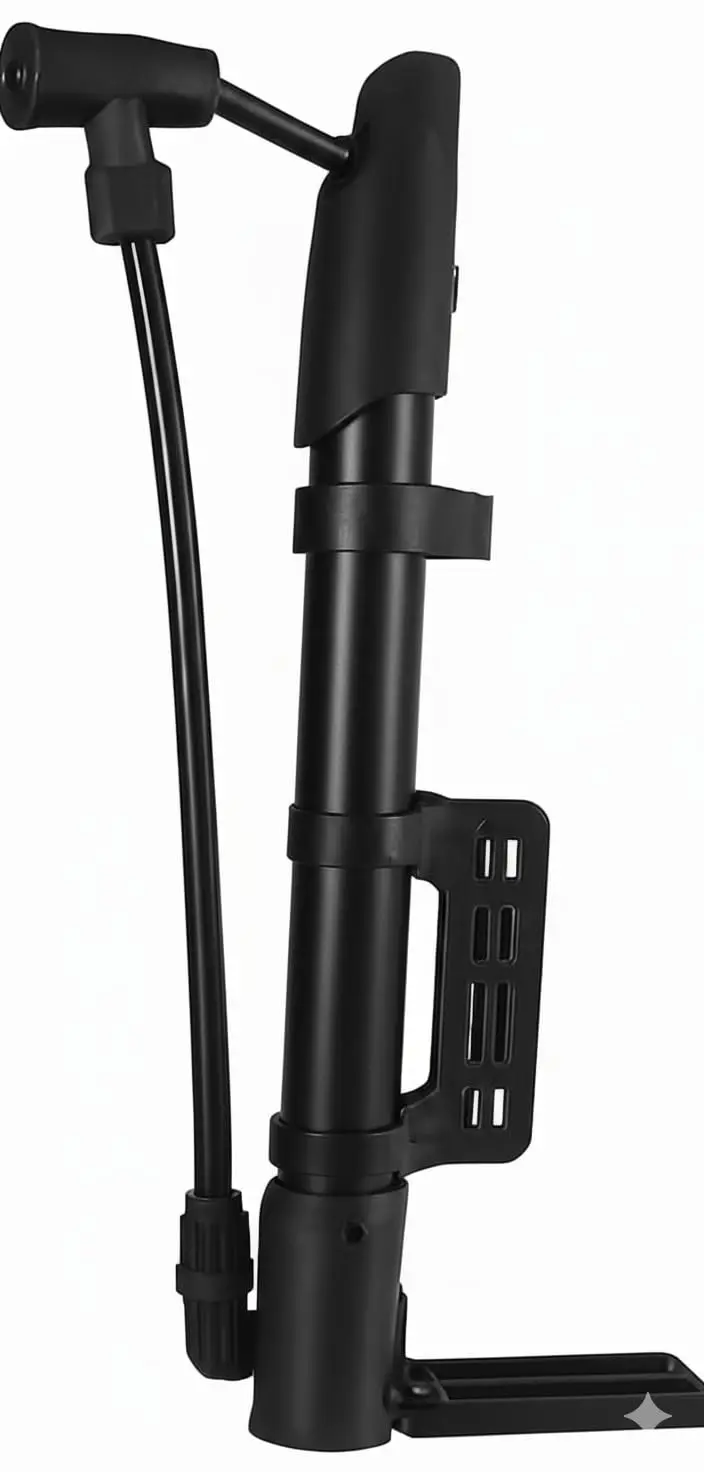 Bomba de Ar Manual Portátil para Bicicleta e Bola Alumínio com Mangueira | enchimento rápido e fácil de pneus, colchão inflável e boia de piscina, leve e compacta para levar na mochila ou na viagem