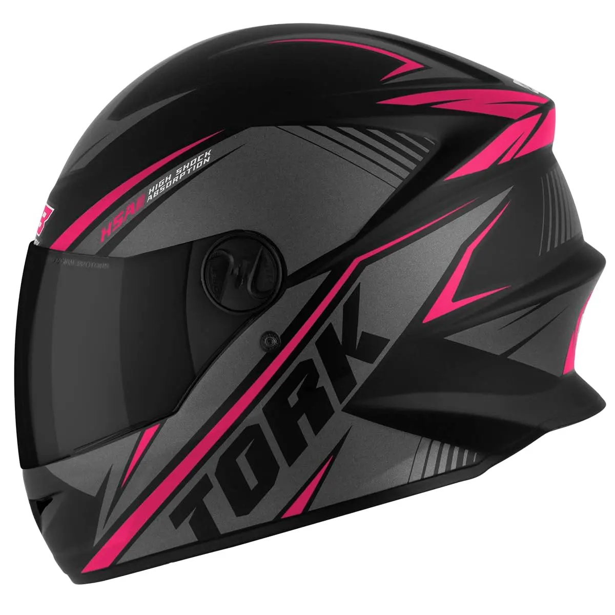 Pro Tork Capacete Moto R8 Fechado, Viseira Fumê, Preto/Rosa, Tam. 58