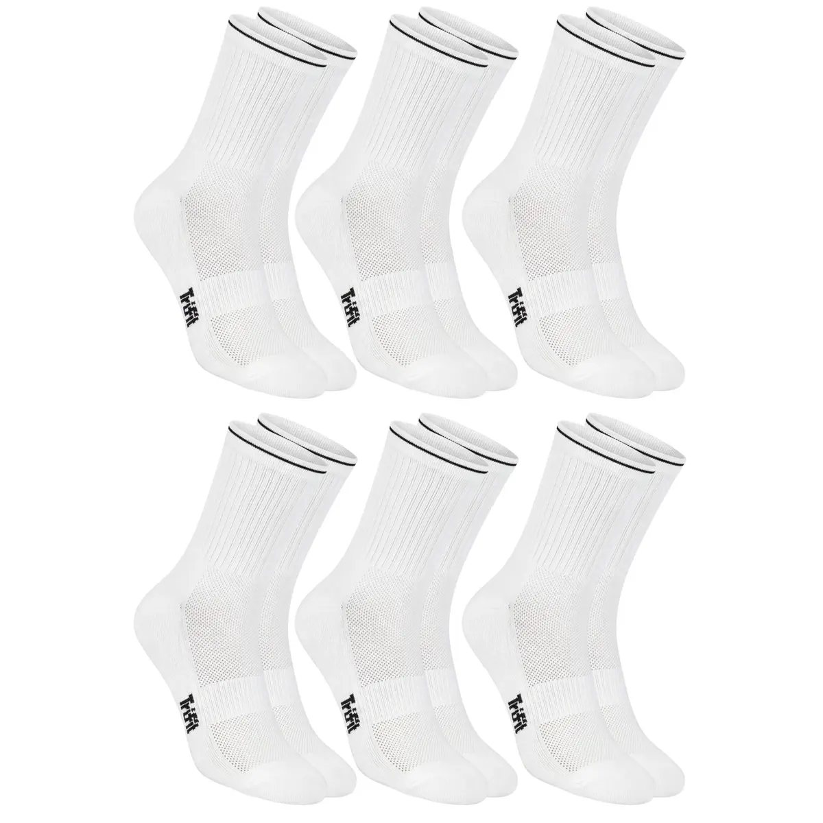 Kit 6 Pares Meia Corrida Poliamida Trifil Cano Médio Academia Esportiva Original