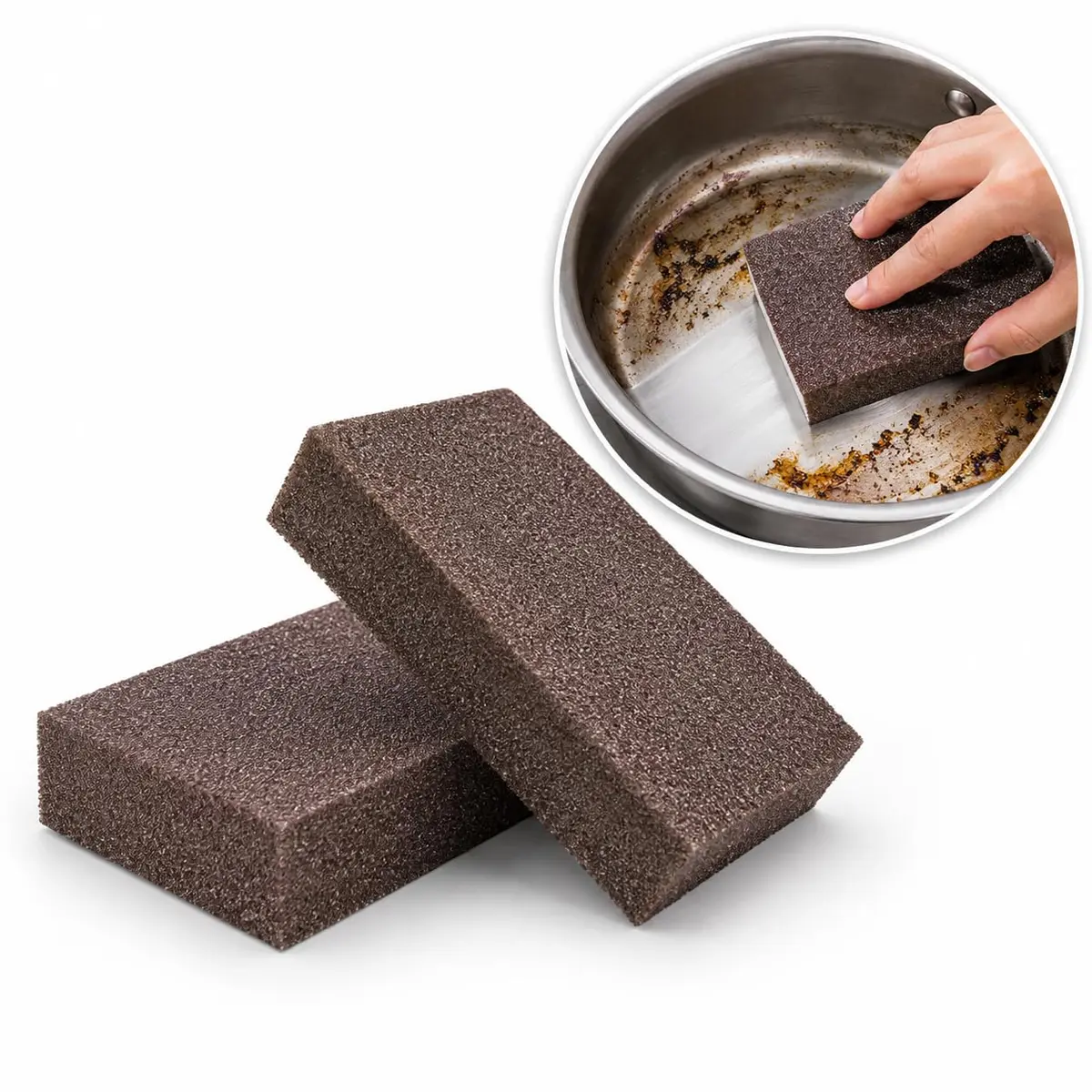 Kit 2 Esponjas Mágica de Limpeza para Ferrugem e Sujeira Difícil, para Fogão, Panelas e Inox, Reutilizável.