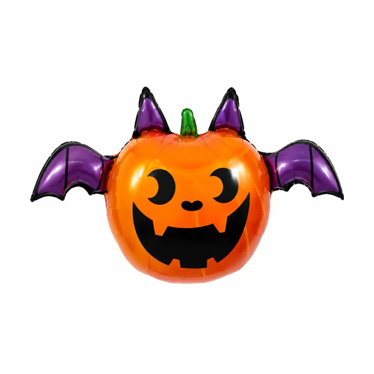 Kit 2 Balões Metalizados Halloween Abóbora com Asas 80 cm para Festa | Composição em dupla para painéis, entradas e cenários fotográficos