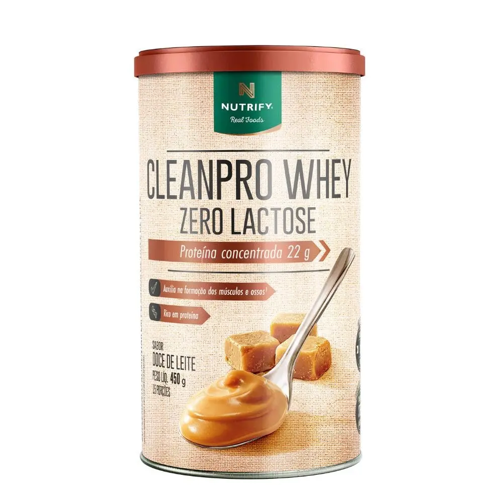 Proteína Clean Pro Whey Zero Lactose Nutrify Doce de Leite - 1