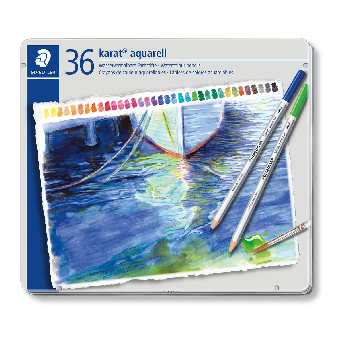 Lápis de Cor Aquarelável, Staedtler, Karat, 125 M36, 36 Cores - 1