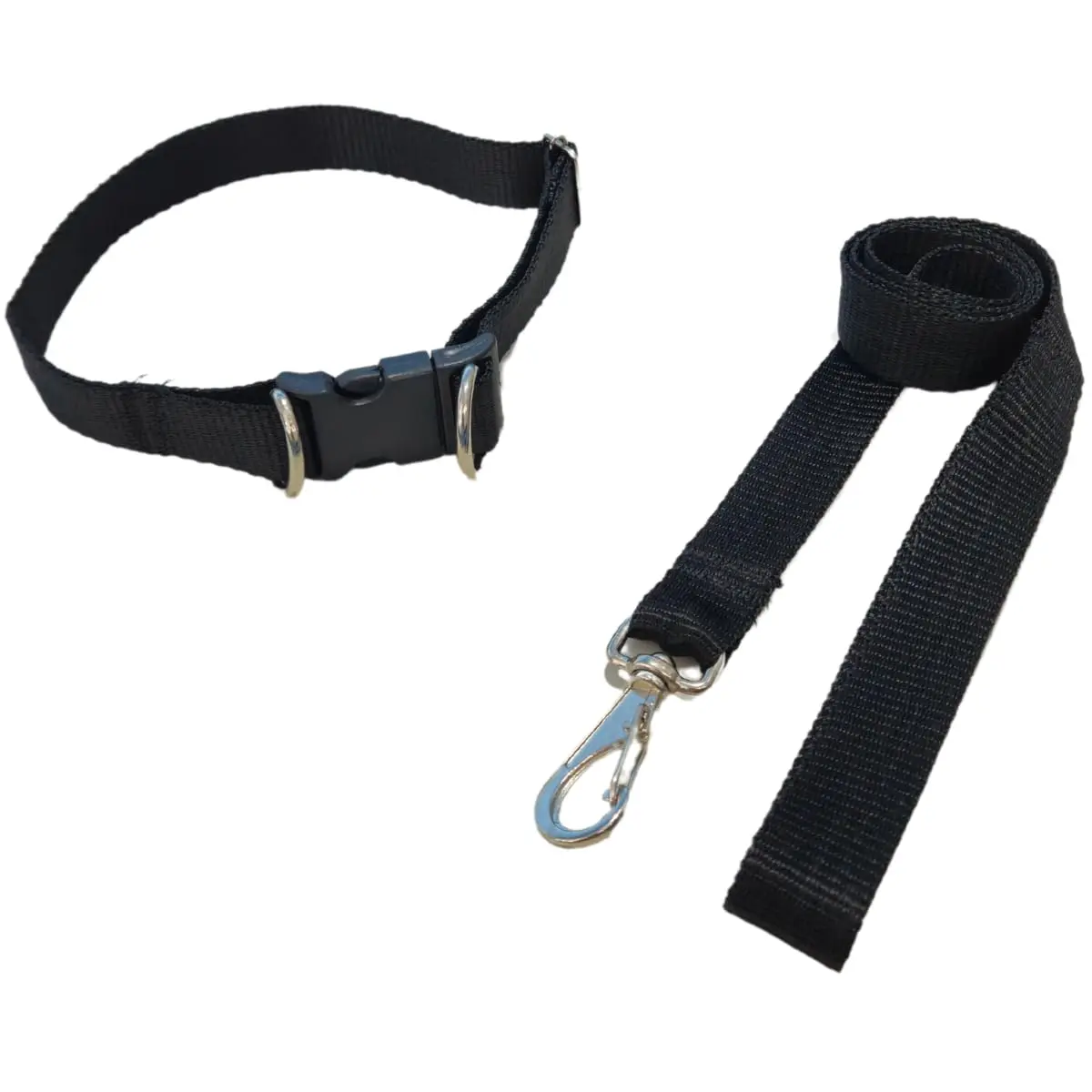 Coleira Premium Ajustável Com Guia Médio - Preto - 1