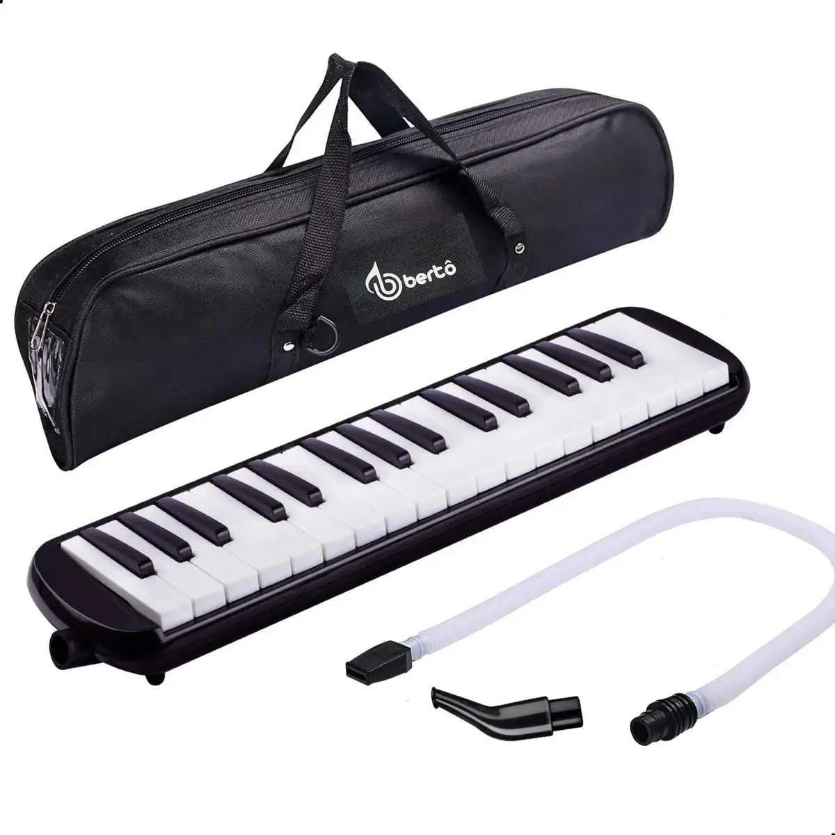 Escaleta Melodica Bertô Preto 32 Teclas Capa Bocal Mangueira - 1