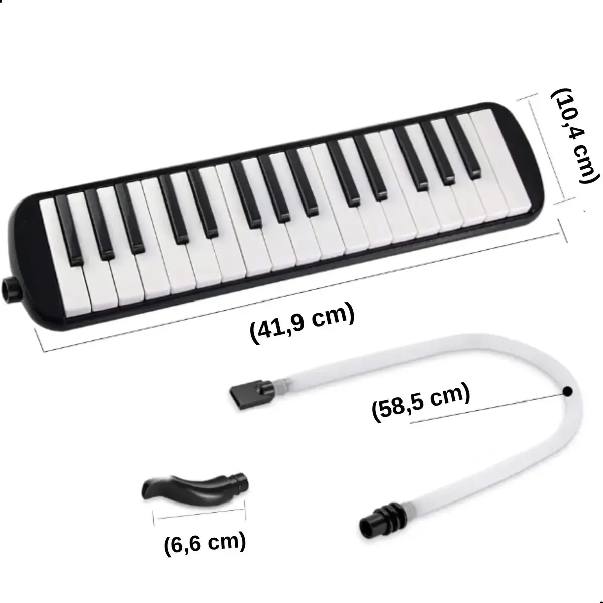 Escaleta Melodica Bertô Preto 32 Teclas Capa Bocal Mangueira thumbnail 7