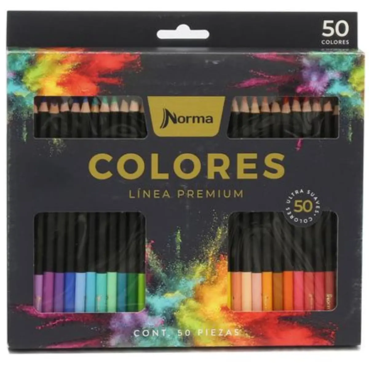 Lápis de Cor Premium Norma com 50 Cores, Alta Pigmentação, Mina Macia e Mistura Suave para Desenho Artístico e Escolar