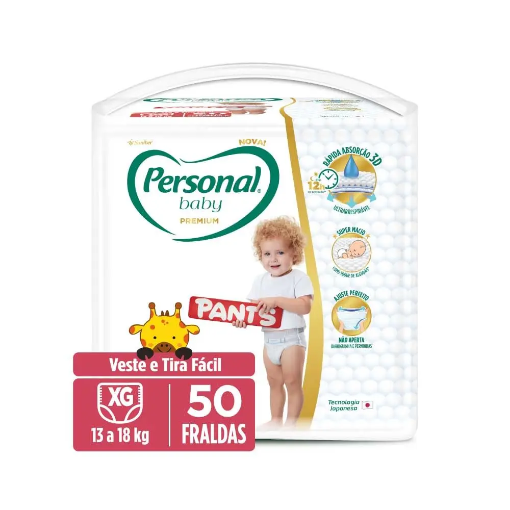 Personal Fralda Baby Premium Pants XG, 50 Unidades