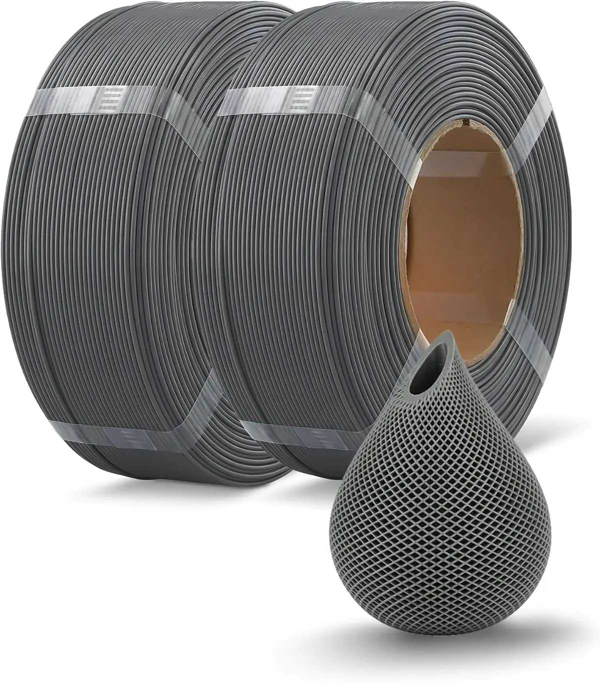 Creatorally Filamento PLA Fosco Alta Velocidade 1,75mm 2kg Cinza Refil | Sem Bobina, Até 600mm/s, Matte premium, Precisão ±0,02mm, Fluxo uniforme, Impressão estável