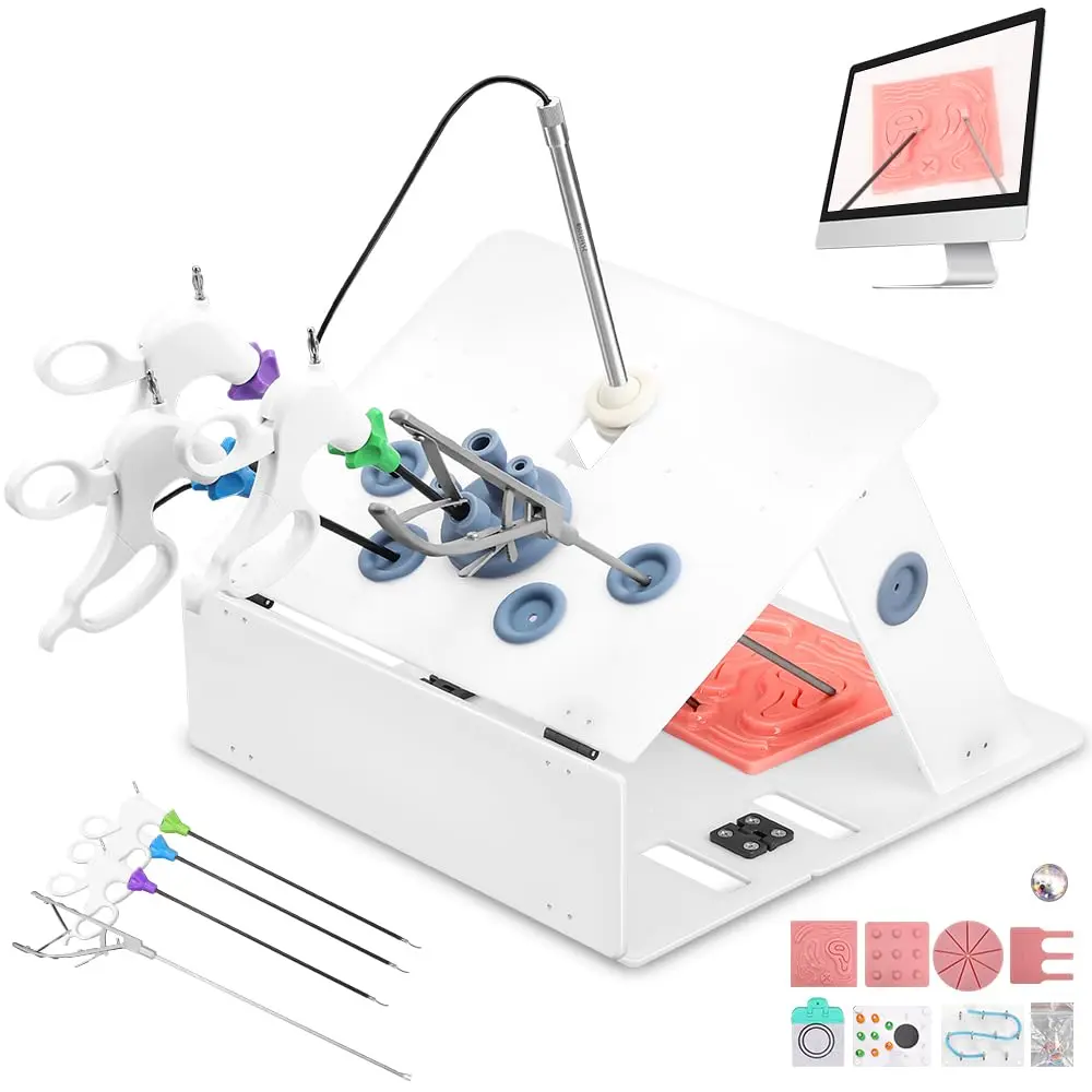 Kit Simulador de Laparoscopia, Kit Sutura, Treinador Laparoscópico, Equipamento de Treinamento de Simulação de Laparoscopia, Compatível para Macos e Android, Windows, não Compatível para IOS e IPad