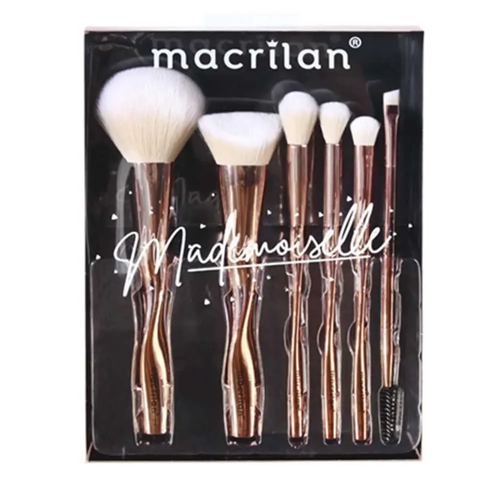 Kit ED004 com 6 pincéis para maquiagem Mademoiselle, Macrilan