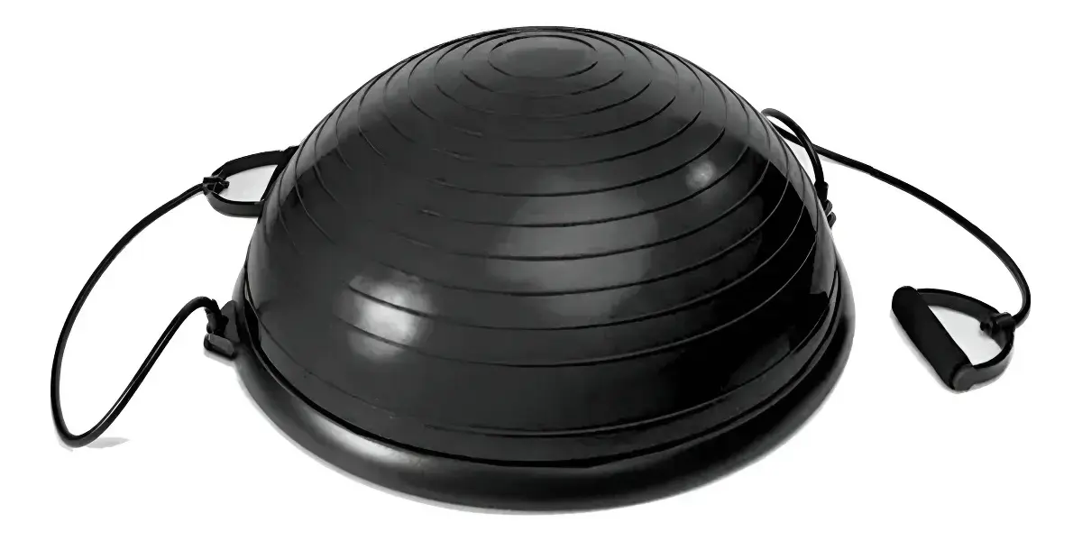Meia Bola Suiça Com Alças E Bomba De Inflar Liftness Mb46pt Cor Preto
