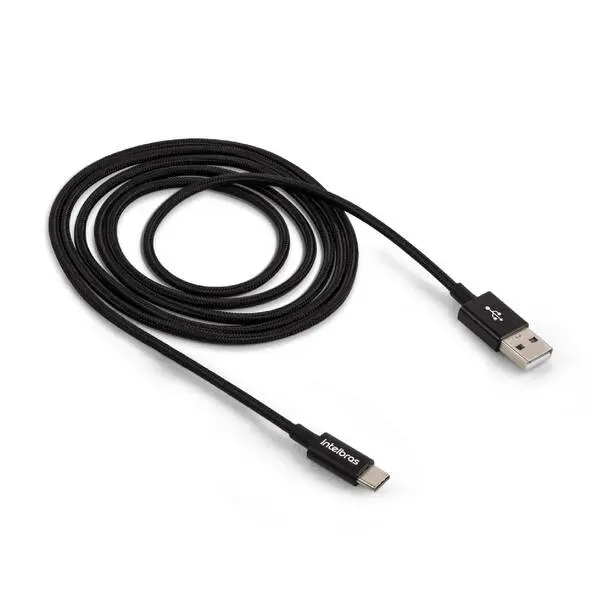 Cabo USB-C 1,5m Nylon Preto - 1