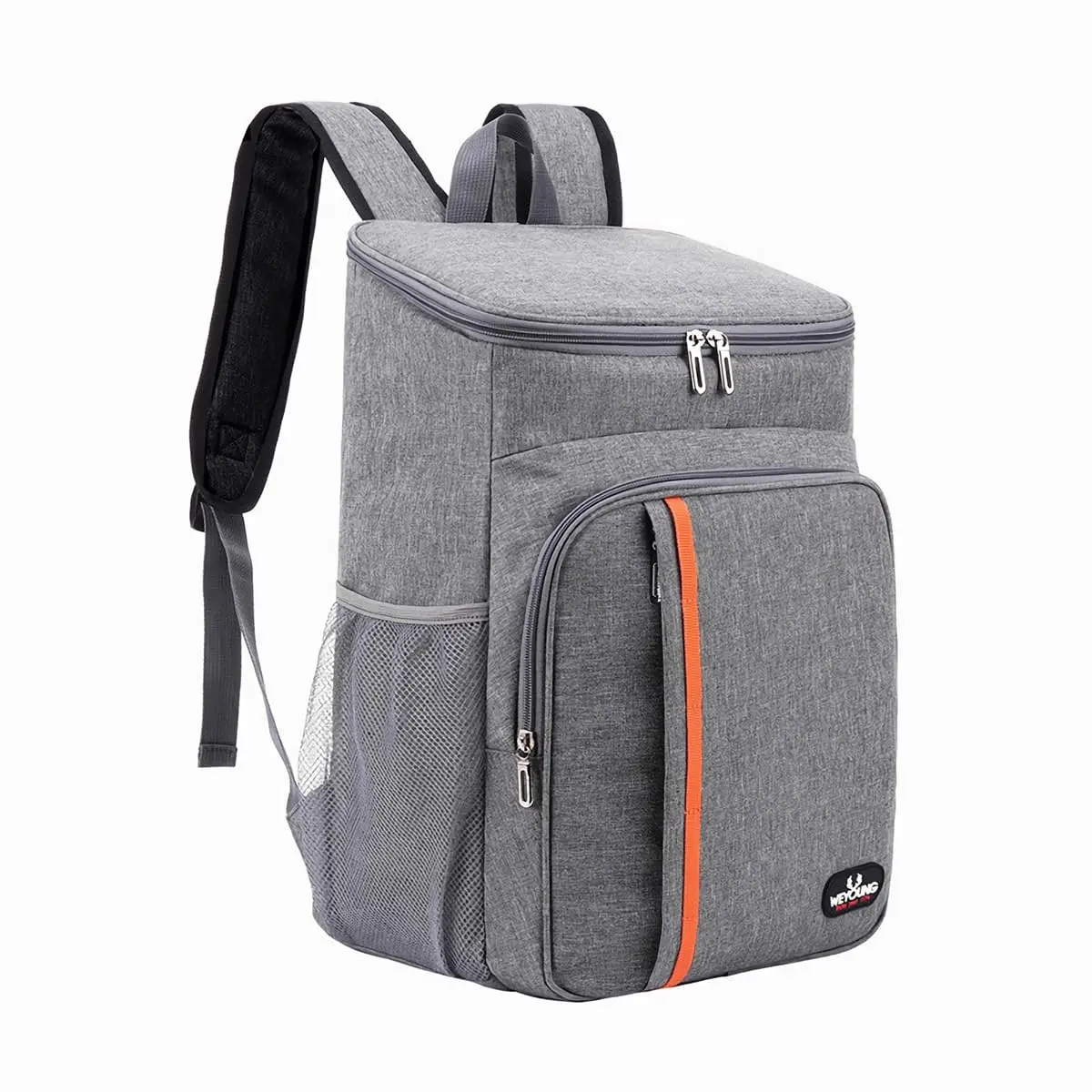 Mochila Térmica 30L Oxford Impermeável para Piquenique, Conservação de Alimentos por 12h e com Bolsos Externos para Trilhas e Viagens (Cinza)