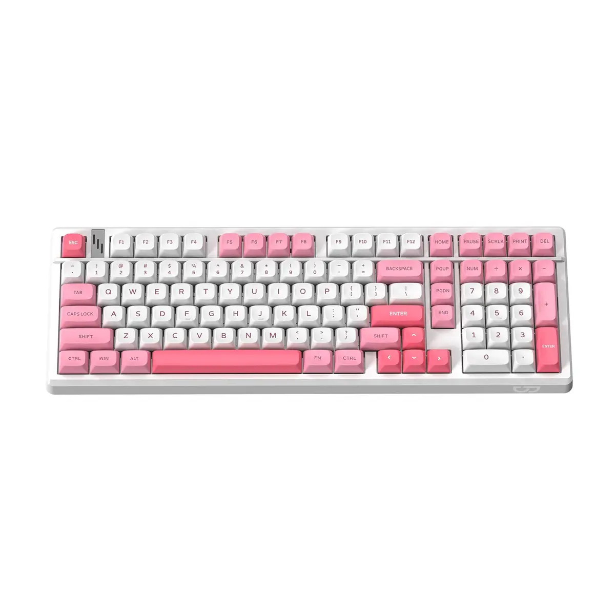 GOOJODOQ KM003 Teclado Mecânico Gamer 98% com Layout ABNT2, Rosa | BT5.0/2.4GHz/USB-C, Luzes LED RGB Arco-Íris, Swappable Teclado Mecânico com Junta, Interruptor linear para Win/Mac/Android - 1