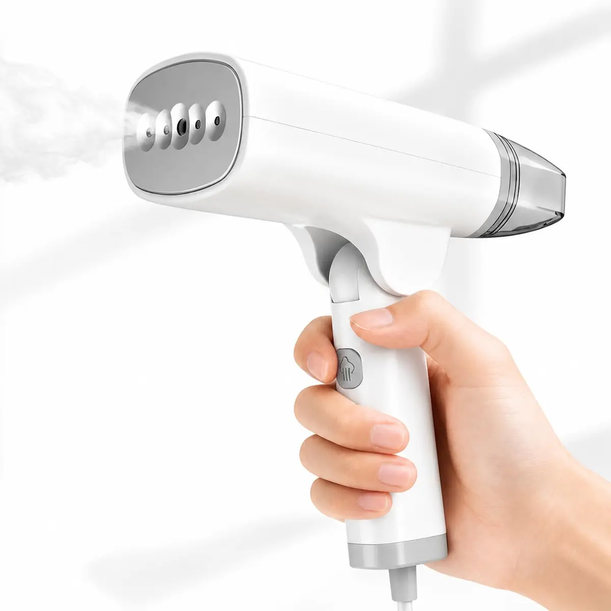 Ferro de Passar Roupa a Vapor Portátil 1300W Dobrável Leve 560g 10s Aquecimento para Viagem Casa Escritório Branco