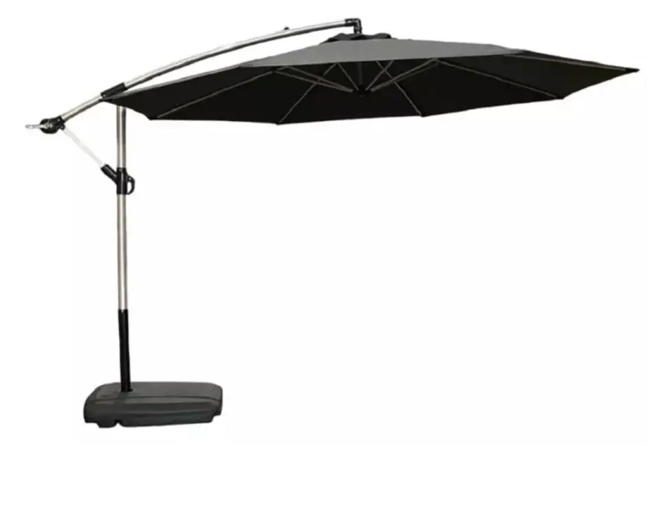 Ombrelone Guarda Sol Sombrero 3x3 Preto em Alumínio Com Base (Guarda sol para Piscina e Jardim).