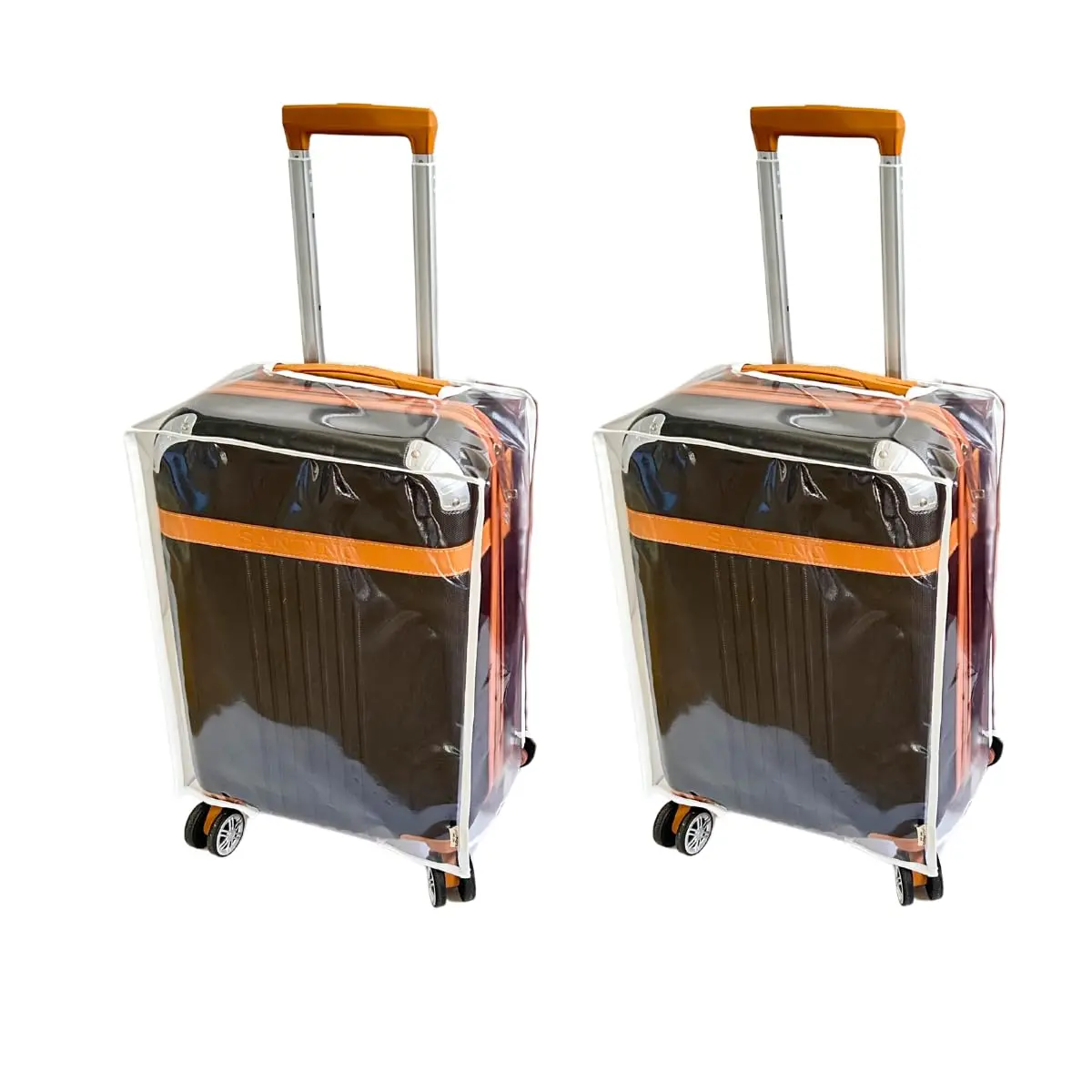 2 Capas Protetora Para Mala de Viagem - P-10Kg M-23Kg G-32Kg Escolha o Tamanho - Impermeável, Protege de Arranhão, Poeira, Impacto - Pvc Cristal Transparente