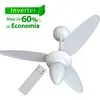 Ventilador De Teto Ventisol Inverter Wind 3 Pás Bivolt Branco 96 Cm  - 1