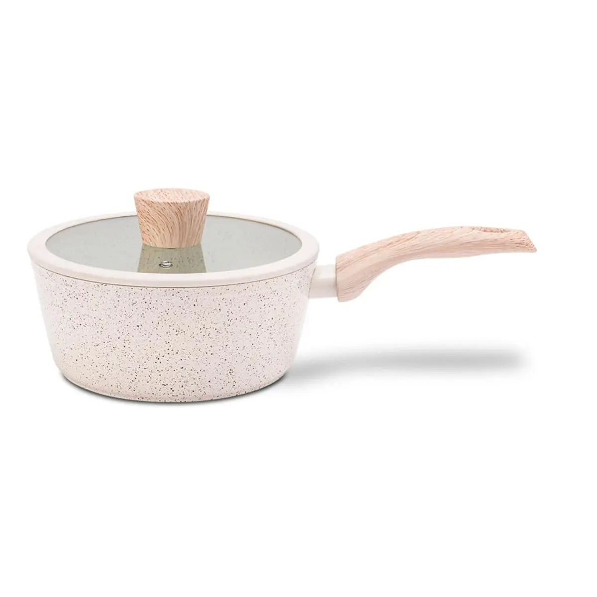 Brinox - Panela de Indução com Tampa Ceramic Life Sirius Ø18 cm 1,5L Revestimento Cerâmico Antiaderente - Vanilla