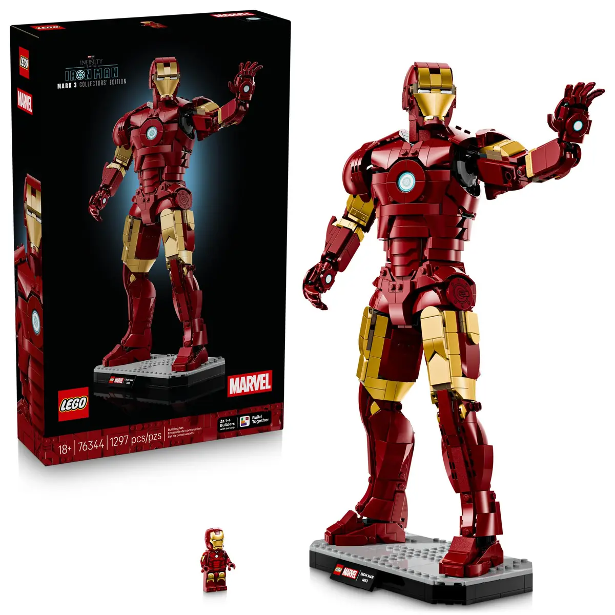 LEGO Marvel Homem de Ferro Mark 3: Edição de Colecionador 76344 | Conjuntos de montar para adultos, maiores de 18 anos, modelo colecionável para exibição, decoração de quarto e escritório em