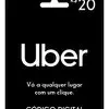 Gift Card Uber Presente Cartão R$ 20 Reais Digital - 1