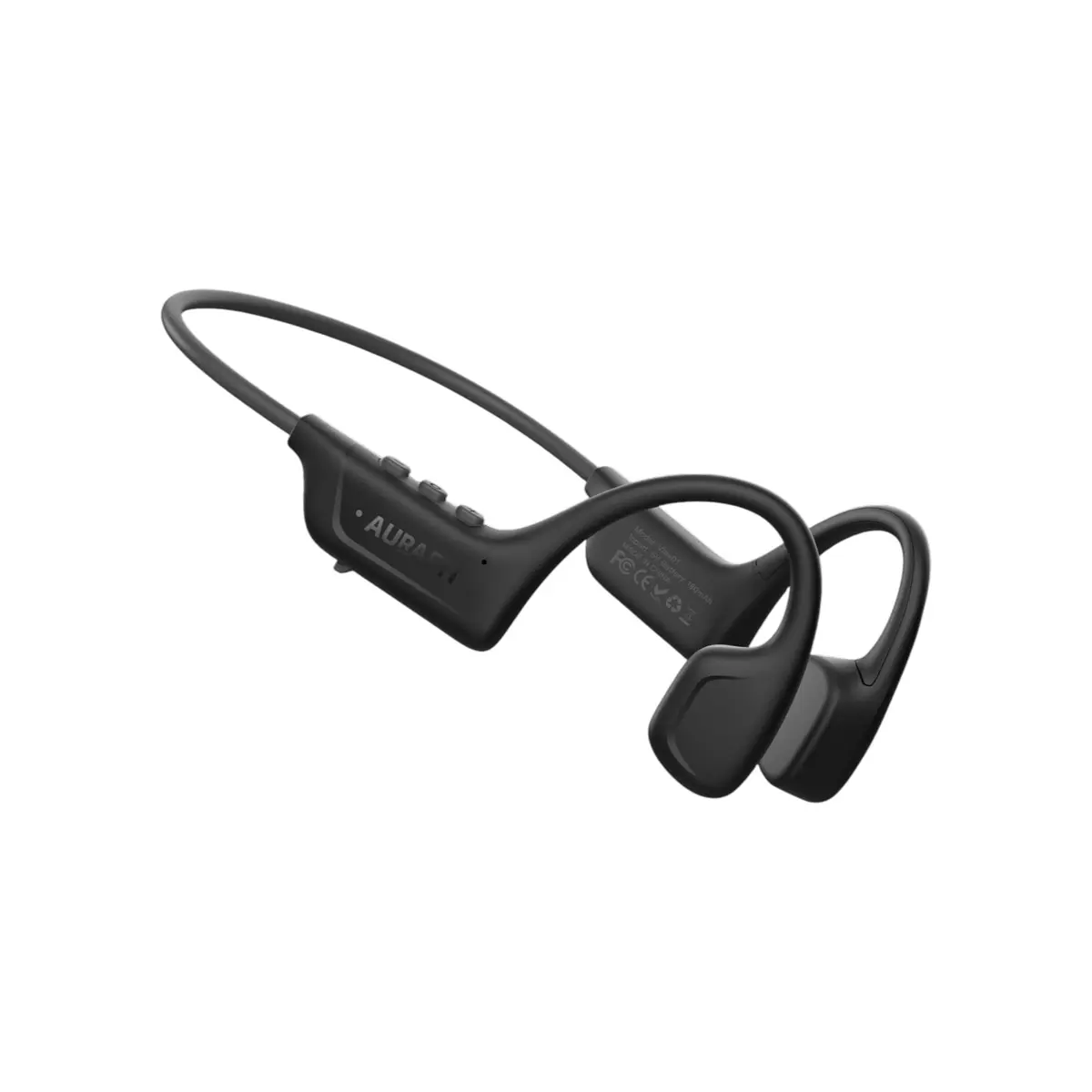 AURAFIT Vibe 01 Fone Bluetooth de Condução Óssea Sem Fio, Fone Esportivo Open Ear com Design Aberto, Leve para Corrida Academia e Outdoor, Branco Verde Claro (BLA+GRA)
