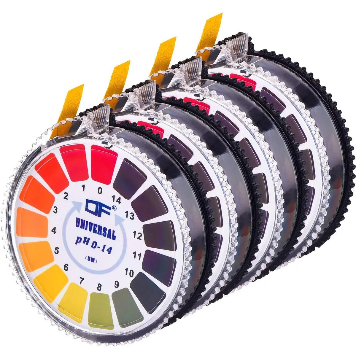 JOVITEC Rolo de Tira de Papel de Teste de Ph Universal, Gama Completa de Ph 0-14, 5 M/Rolo (4 Rolos) - 1