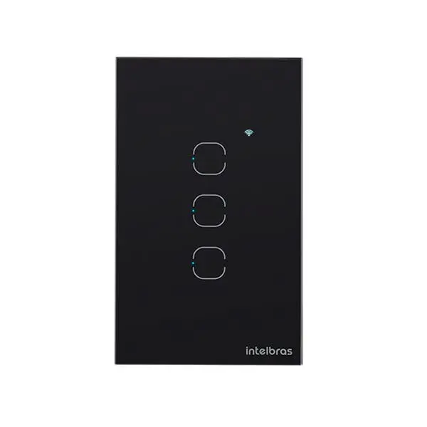 Interruptor Touch Smart Wi-Fi 3 Teclas Preto Izy Intelbras - 1