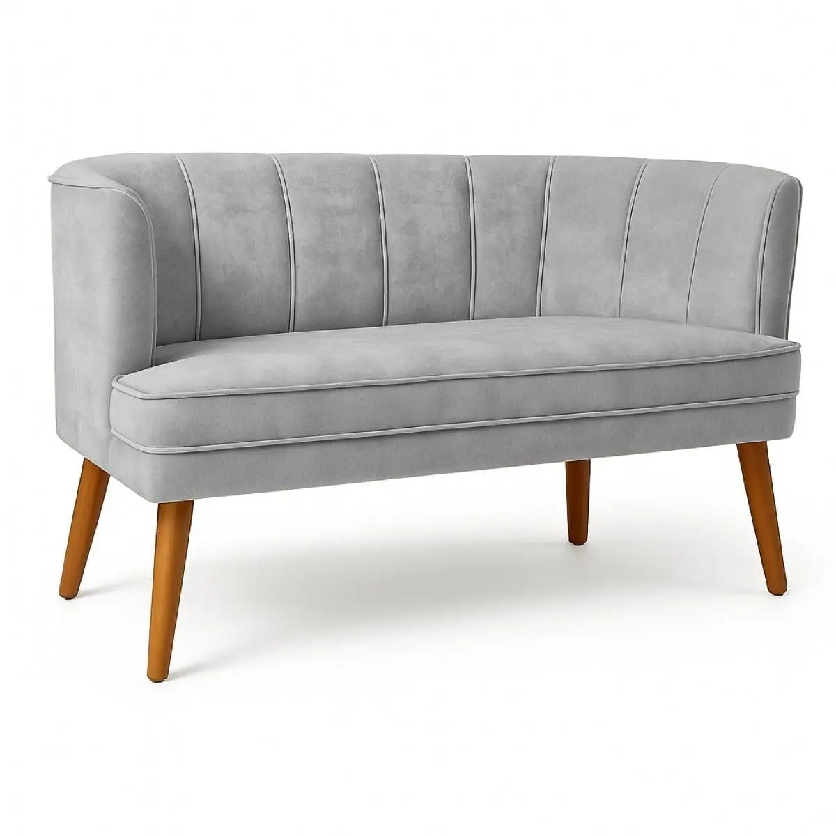 Sofá Namoradeira Resistente para Clínica Confortável Tecido Veludo Sala de Espera MOBLAN decor (Cinza)