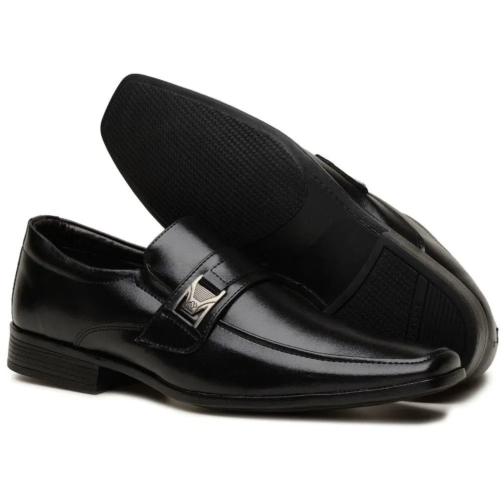 Sapato Casual Social Bico Fino Masculino Confortável com Elástico Resistente