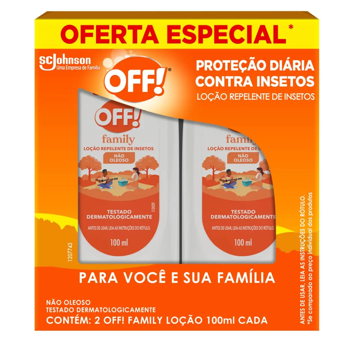 OFF! Family Loção Repelente de Insetos e Mosquitos 2 x 100ml
