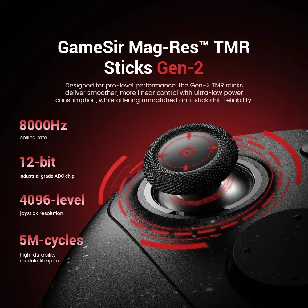 GameSir G7 Pro 8K PC Edición Royal2: controle oficial com sincronização de 8 kHz, joysticks TMR Gen-2, gatillos duplos, 4 macros e giroscópio — para conquistar o Crisol, somente para Windows PC thumbnail 3