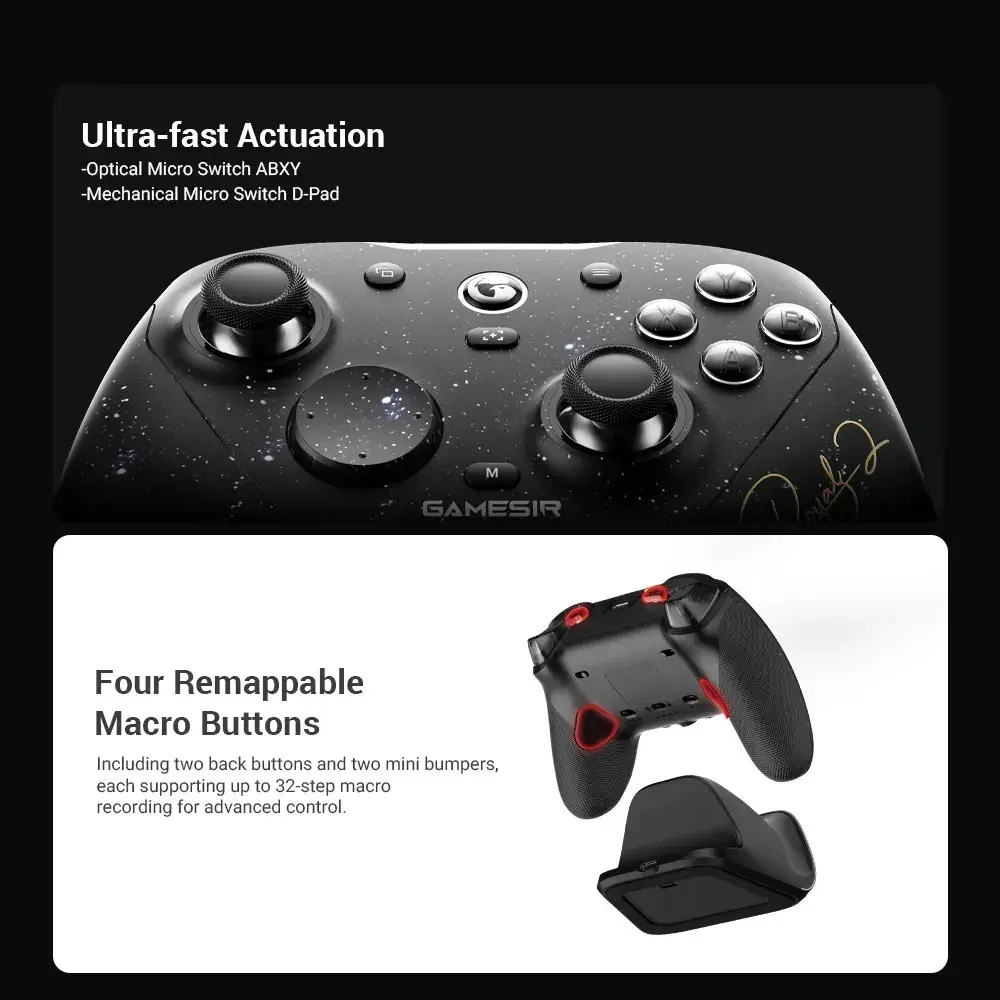 GameSir G7 Pro 8K PC Edición Royal2: controle oficial com sincronização de 8 kHz, joysticks TMR Gen-2, gatillos duplos, 4 macros e giroscópio — para conquistar o Crisol, somente para Windows PC thumbnail 5