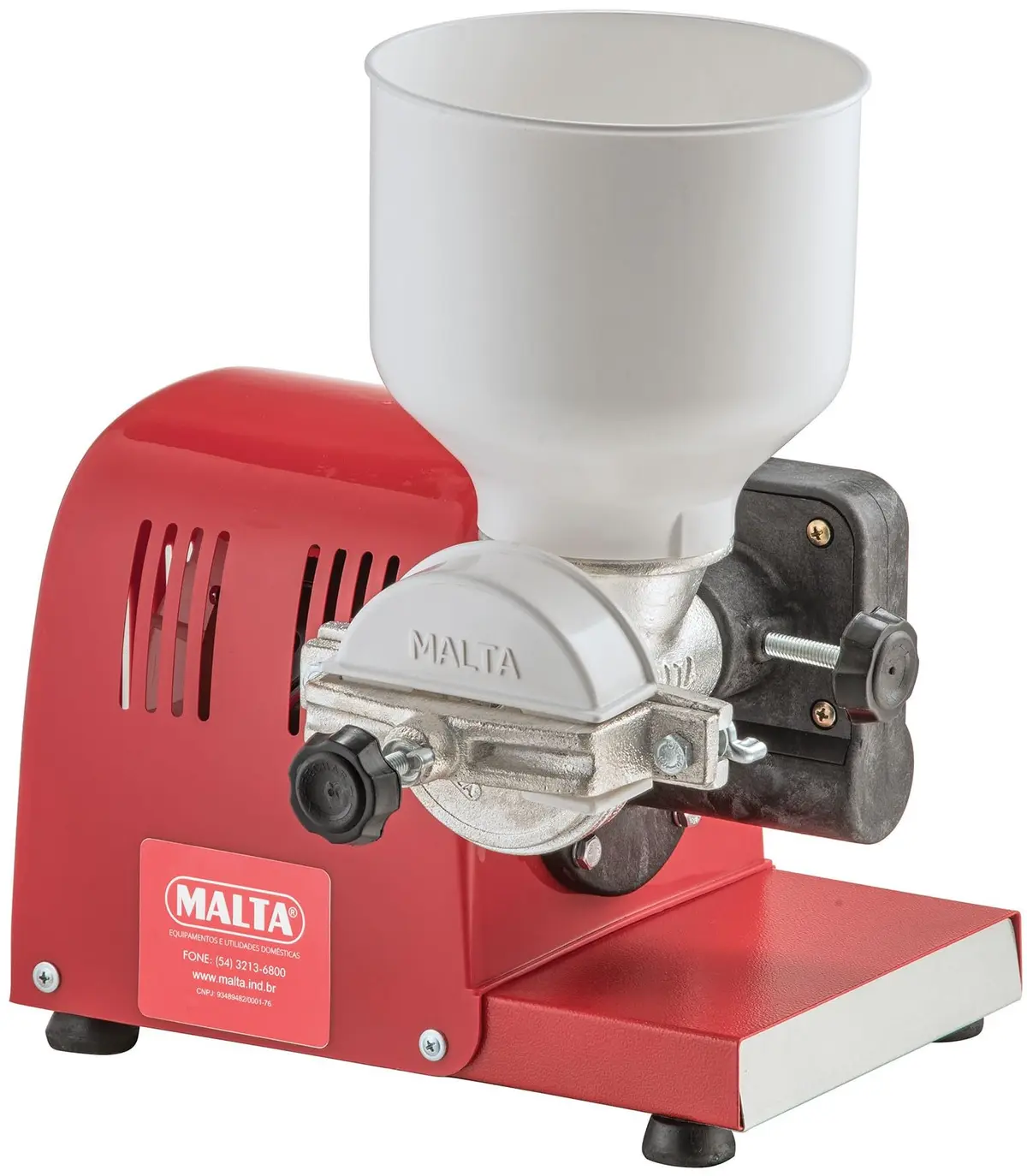 Malta Moinho Moedor para Grãos Elétrico Vermelho, Motor 1/3 CV Bivolt Monofásico, Ideal para Milho, Trigo, Soja e Café, Alta Eficiência para Moagem de Grãos Secos - 1
