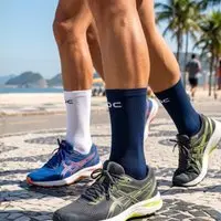 Infantil - Kit 2 meia corrida meia run esportiva cano alto respirável, ideal para correr, com mais conforto, autonomia e performance