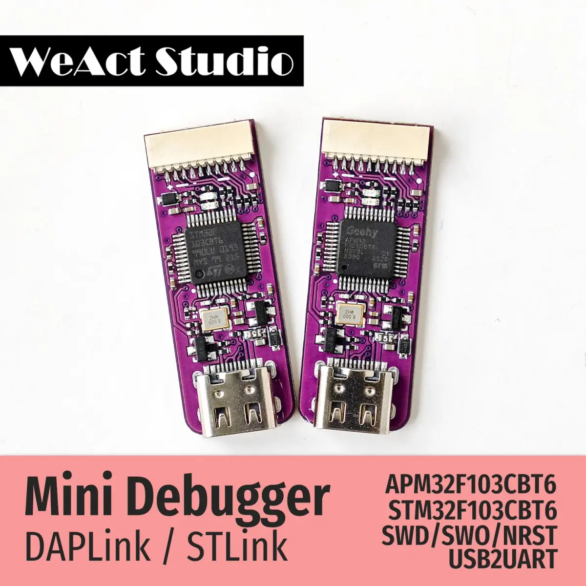 WeAct Mini Depurador DAPLink STLink V2.1 SWD SWO USB para módulo Uart - 1