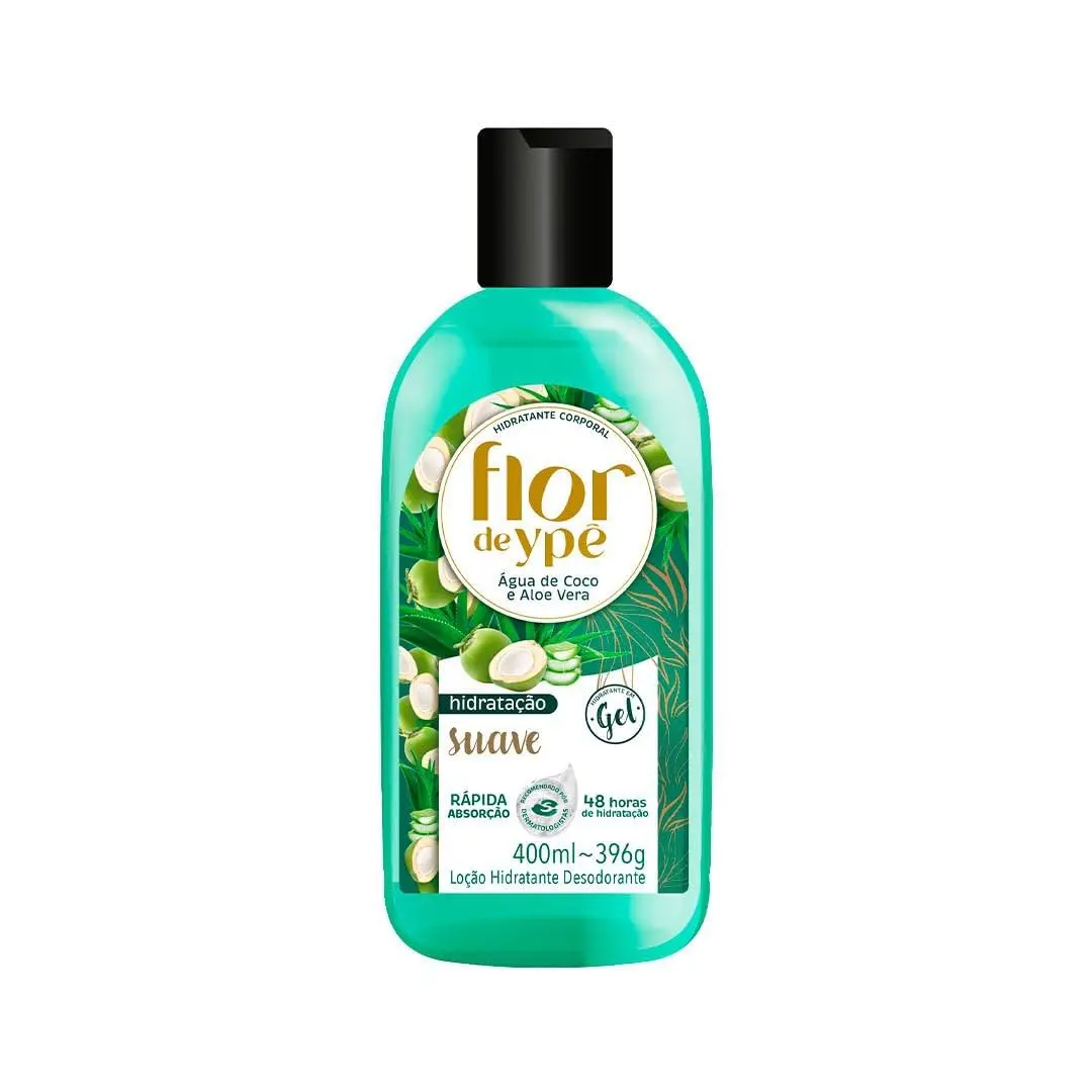 Flor de Ypê Hidratante Corporal, Água de Coco e Aloe Vera, 400ml - 1