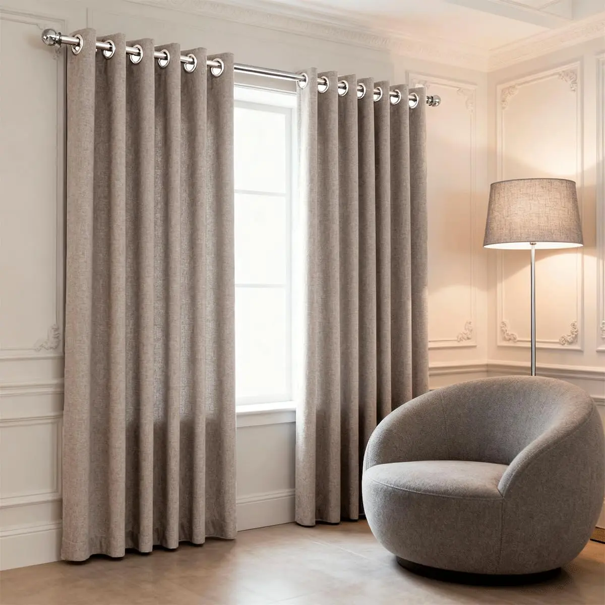 Camesa Cortina Alfa Blackout 100% de bloqueio da luz 2 painéis de 420X250cm Bege
